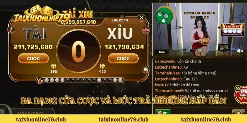 Đa dạng cửa cược và mức trả thưởng hấp dẫn 