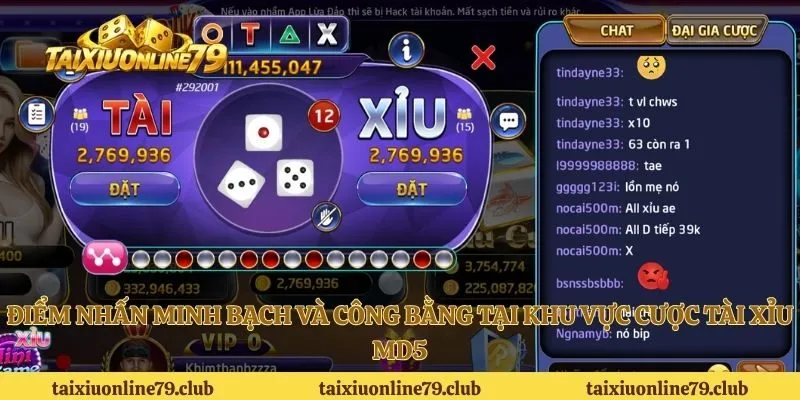 Điểm nhấn minh bạch và công bằng tại khu vực cược tài xỉu MD5