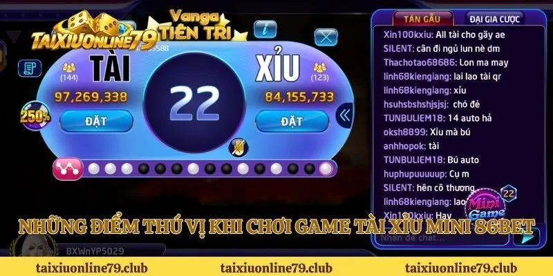 Những điểm thú vị khi chơi game tài xỉu mini 86BET