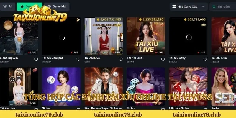 Tổng hợp các sảnh tài xỉu online tại Vivu88