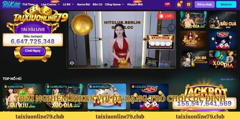 Trải nghiệm RIK88 với đa dạng trò chơi cực đỉnh